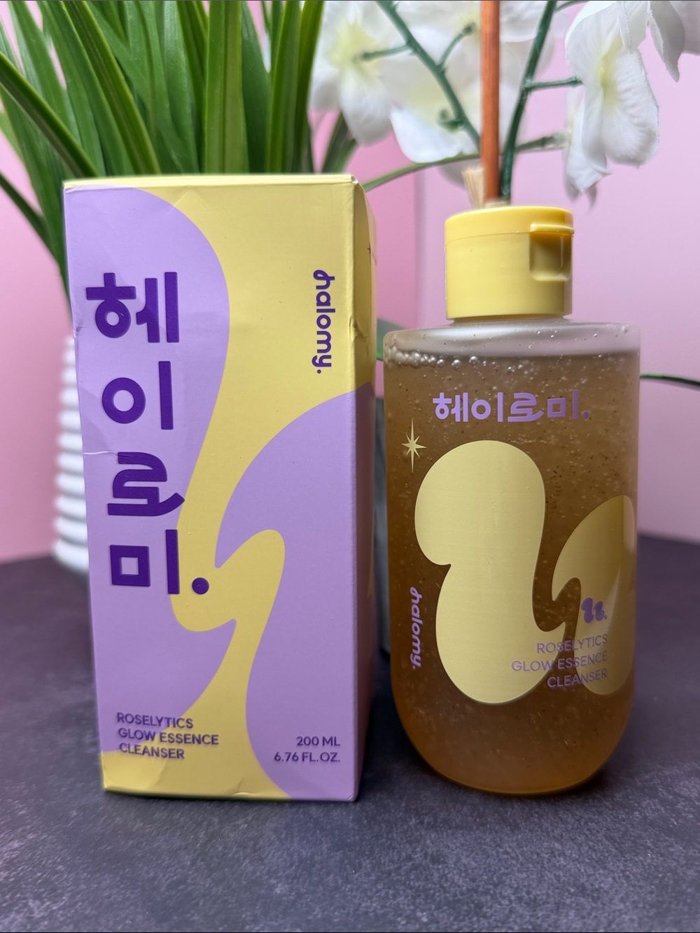 Halomy Roselytics Glow Essence Cleanser — Yellow & Purple